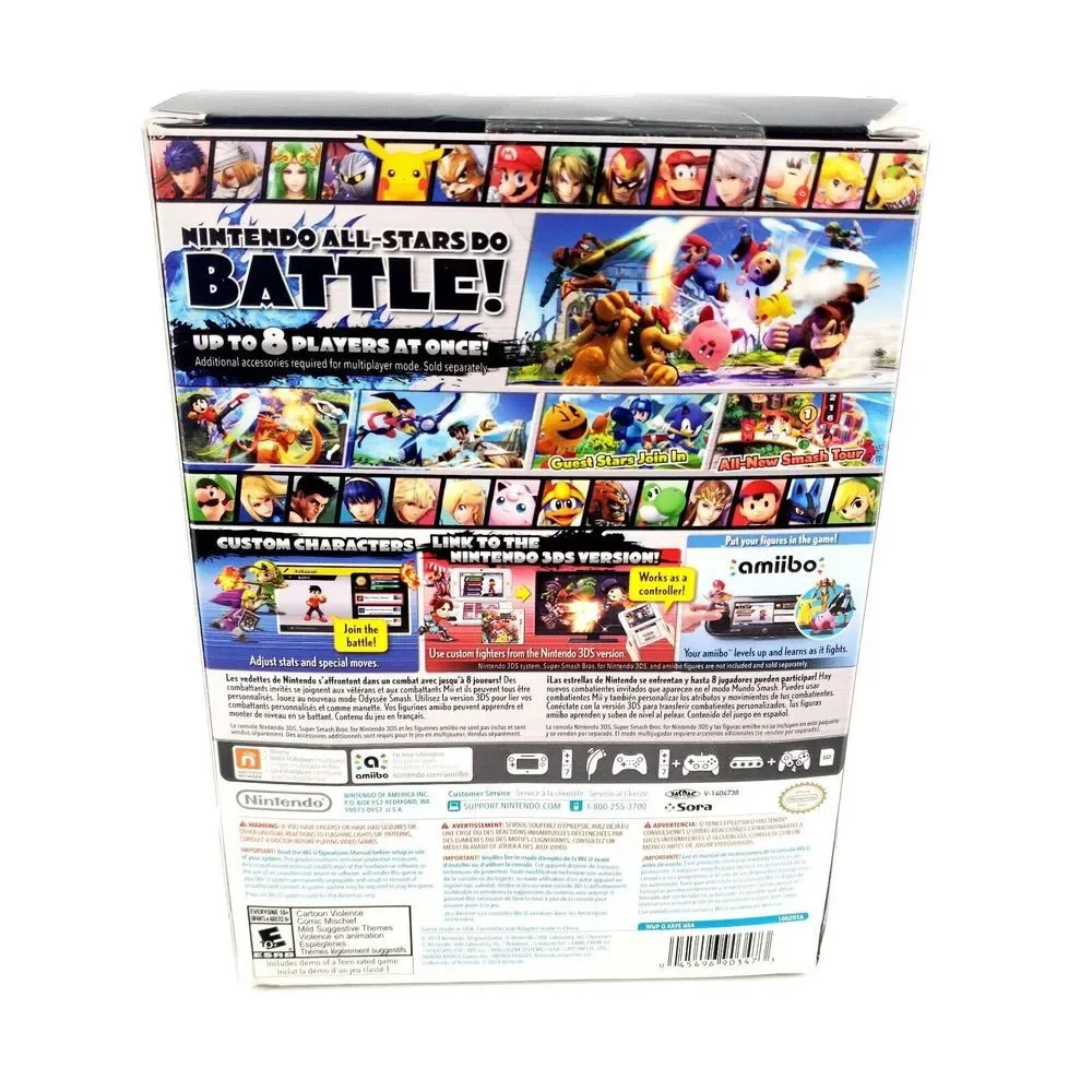 Super Smash Bros Game, Controller, Adapter Bundle Nintendo Wii U New Sealed